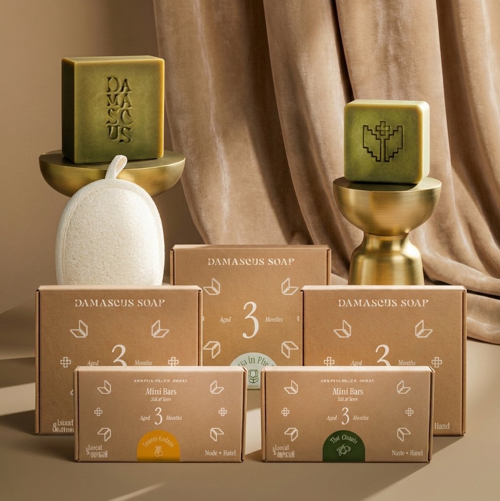 3x Soap Bars + 2x Mini bar - Set of 2 + Loofah Bundle